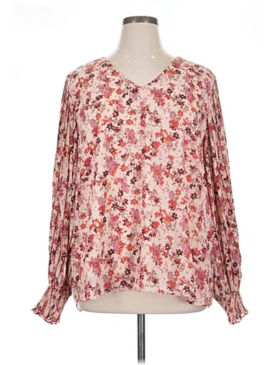 Pre-owned Entro Long Sleeve Blouse In Pink