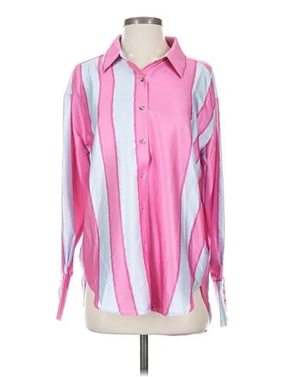 Pre-owned Entro Long Sleeve Blouse In Pink
