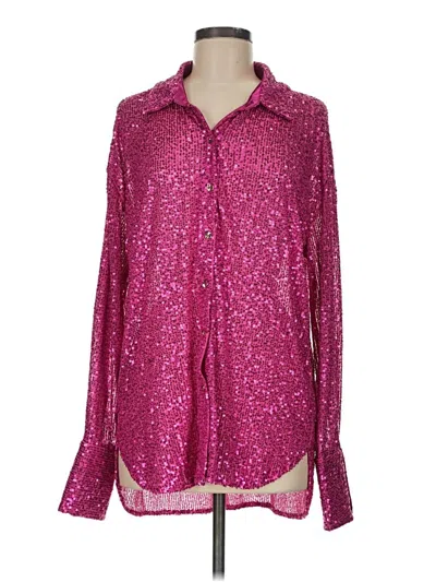 Pre-owned Entro Long Sleeve Blouse In Pink