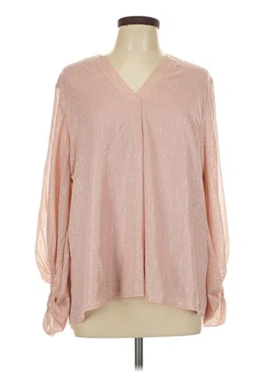 Pre-owned Entro Long Sleeve Blouse In Pink