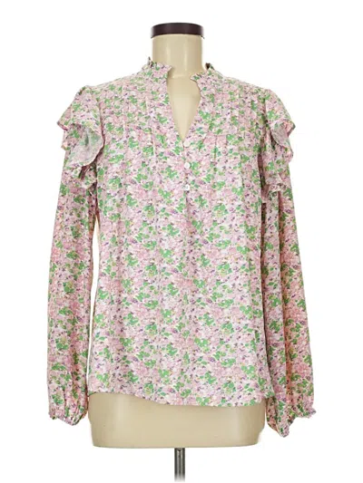 Pre-owned Entro Long Sleeve Blouse In Pink