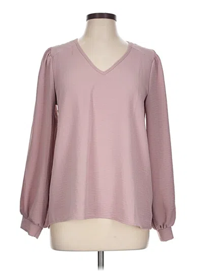 Pre-owned Entro Long Sleeve Blouse In Pink