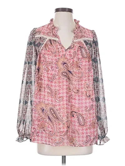 Pre-owned Entro Long Sleeve Blouse In Pink