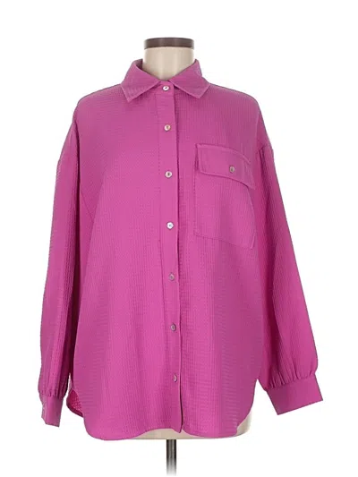 Pre-owned Entro Long Sleeve Blouse In Purple