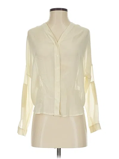 Pre-owned Entro Long Sleeve Blouse In White