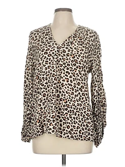 Pre-owned Entro Long Sleeve Blouse In White