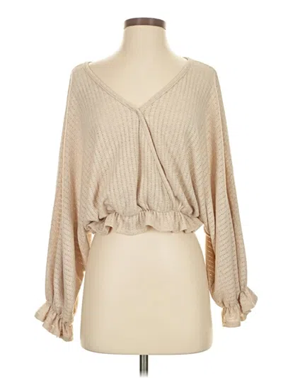 Pre-owned Entro Long Sleeve Blouse In White