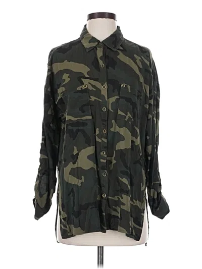 Pre-owned Entro Long Sleeve Button Down Shirt In Green