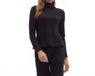 Entro Long Sleeve Ribbed Sweater In Black