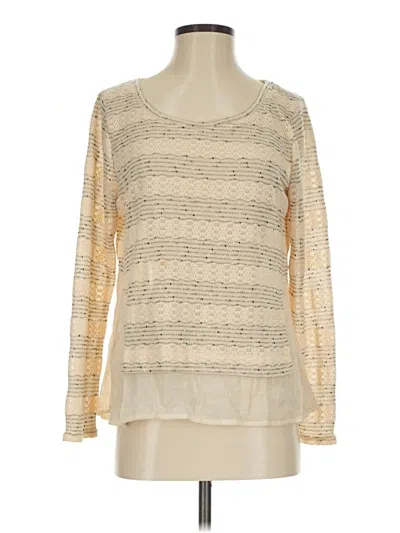 Pre-owned Entro Long Sleeve Top Ivory Crew Neck Tops In White