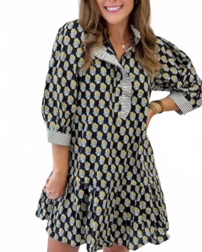 Entro Louise Mini Dress In Multi In Black