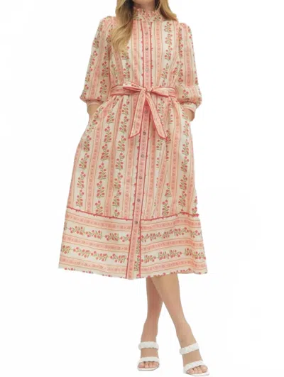 Entro Love Letter Midi Dress In Red In Neutral