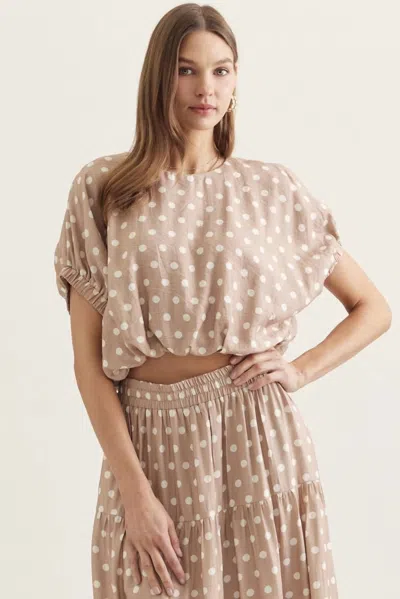 Entro Love Polka Dot Blouse In Latte In Multi