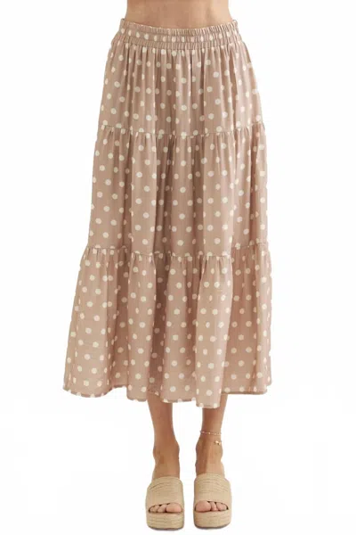 Entro Love Polka Dot Skirt In Latte In Multi