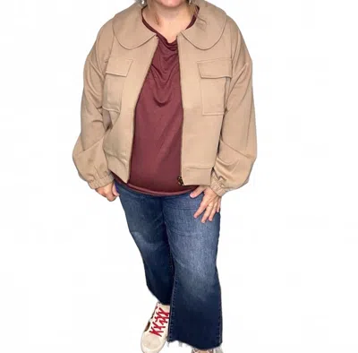Entro Lovely Lady Jacket In Taupe In Brown