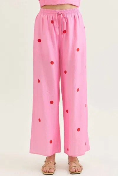 Entro Lucy Polka Dot Pants In Pink