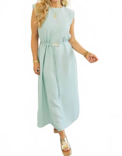Entro Macy Belted Midi Dress In Seafoam In Green