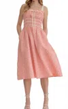 Entro Macy Midi Dress In Coral In Pink