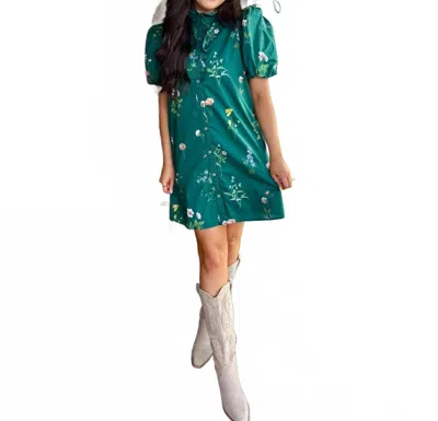 Entro Madison Mini Dress In Hunter Green In Red