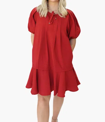 Entro Madison Mini Dress In Red In Brown