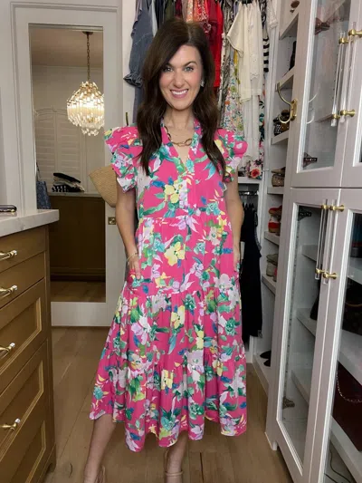 Entro Making Your Own Luck Floral Dress In Pink In Multi