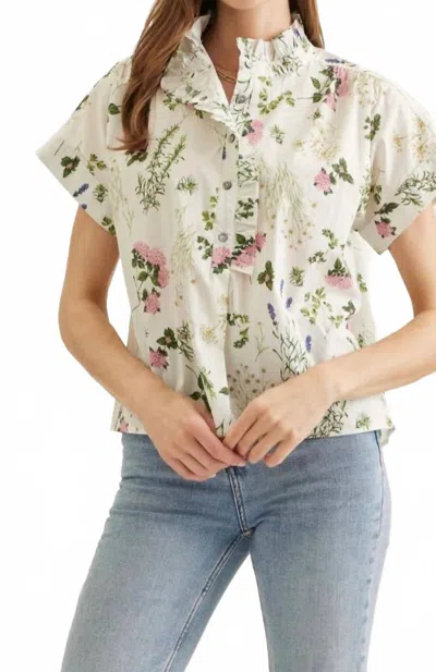 Entro Maren Meadow Blouse In Ivory In Multi