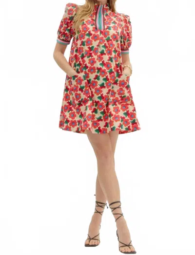 Entro Maria Floral Dress In Red Multi