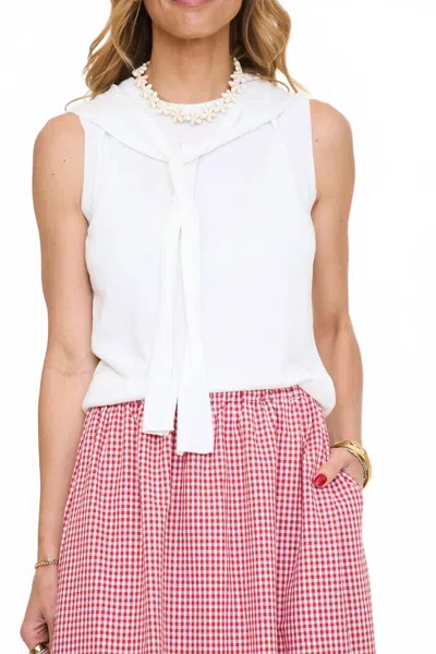 Entro Mariner Cape Knit Top In White