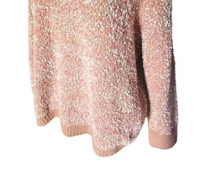 Entro Marled Shine Cozy Sweater In Brown/pink