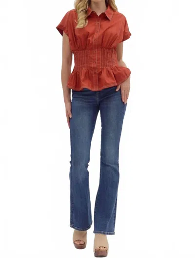 Entro Martini Fitted Top In Rust In Brown