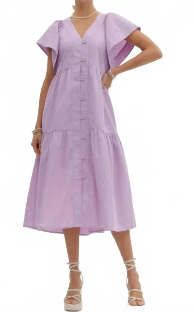 Entro Marvelous Midi Dress In Lavender In Purple