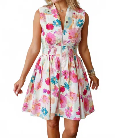 Entro Mary Contrary Mini Dress In Multicolor In Pink