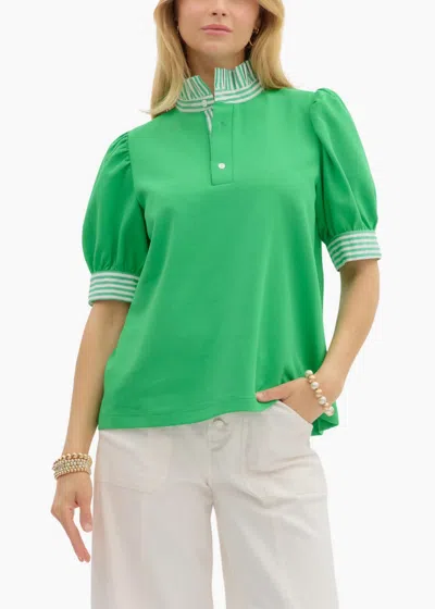 Entro Mary Short Sleeve Top In Green