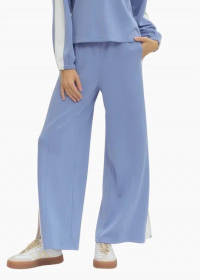 Entro Maura Wide Leg Knit Pants In Light Blue