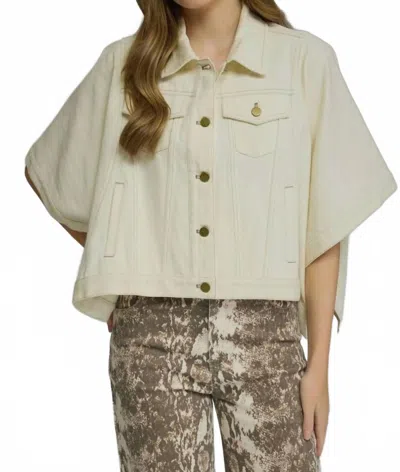 Entro Maya Denim Button Down Jacket In Cream In Neutral