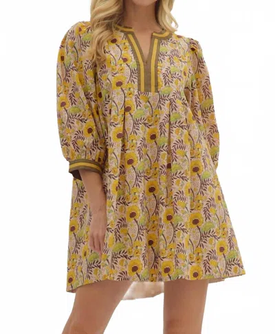 Entro Meadow Mini Dress In Yellow