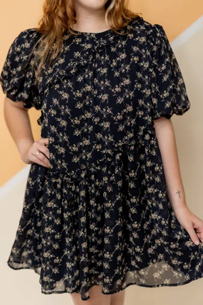 Entro Meant To Be Floral Dress In Black