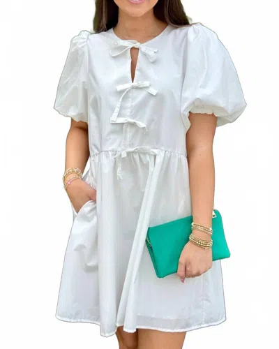 Entro Melanie Bubble Sleeve Mini Dress In Off White