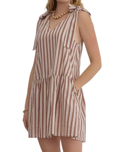 Entro Melodie Mini Dress In Mocha In Brown