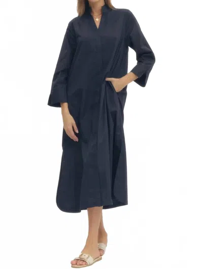 Entro Mercer Shirt Midi Dress In Blue