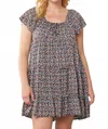 Entro Micro Floral Tiered Dress - Plus In Multi Color In Multi