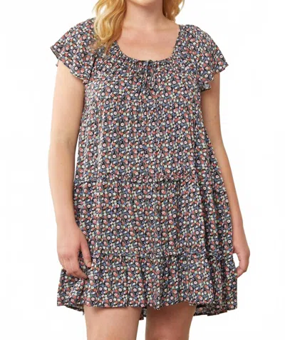 Entro Micro Floral Tiered Dress - Plus In Multi Color