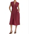 Entro Midi Dress In Merlot In Red