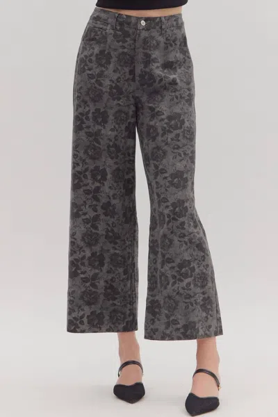Entro Midnight Bloom Pants In Charcoal In Multi