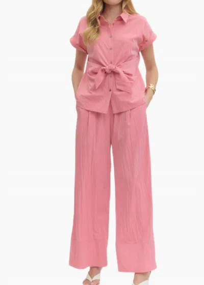 Entro Mila Wide Leg Pants In Light Pink