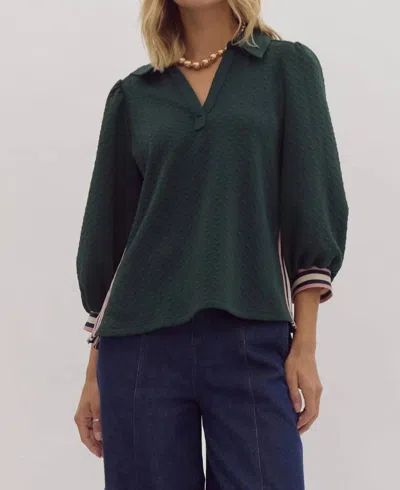 Entro Miley Henley Top In Green