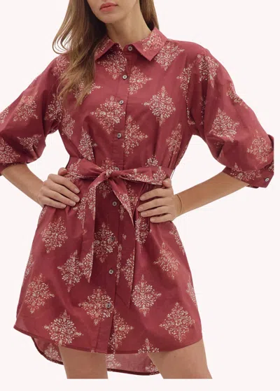 Entro Millie Dress In Burgundy