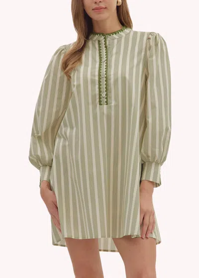 Entro Mimi Mini Dress In Green In Multi