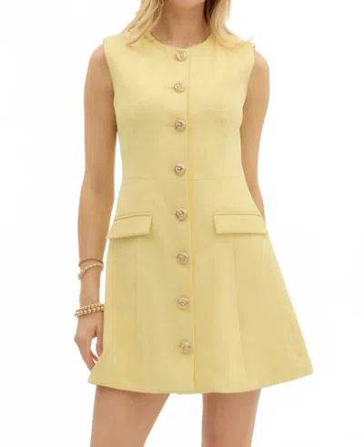 Entro Mini Dress In Butter Yellow In Multi