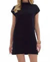Entro Mock Neck Pullover Sweater Dress In Black In Black